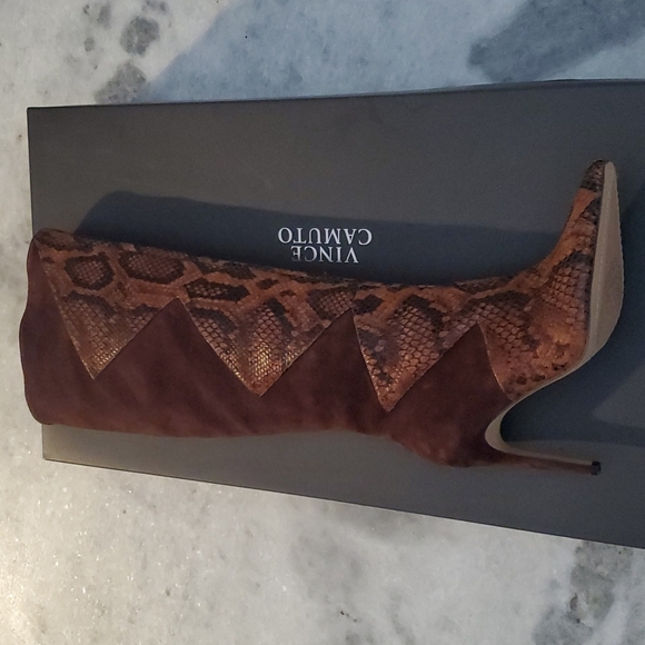 Vince Camuto | Shoes | Vince Camuto Brown Leathersuede Boots | Poshmark